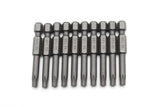 TEMO 10 Pieces T25 Torx Star Head Screwdriver Bit Set, S2 Steel 25 Point T-25 Reduced Round Shaft Screwdriver Insert Bits Hex Shank