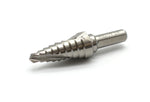 TEMO M35 Cobalt Spiral Flute Type Step Drill, 9 Size from 1/4 Inch To 3/4 Inch, 3/8 Inch Shank