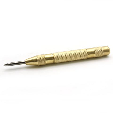 TEMO Automatic Center Punch, 5 Inch Premium Spring Loaded Center Punch, Adjustable Spring Loaded Center Hole Punch, Heavy Duty Steel Automatic Center Marker Punch Tool for Metal, Wood, Glass