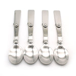 TMAX 4 pc Stainless Steel Three Folding Camping Spoon Dish Washer Safe