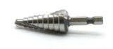 TEMO M35 Cobalt Spiral Flute Step Drill Unibit, 9 Size 1/4" - 3/4", 1/4" Hex Shank