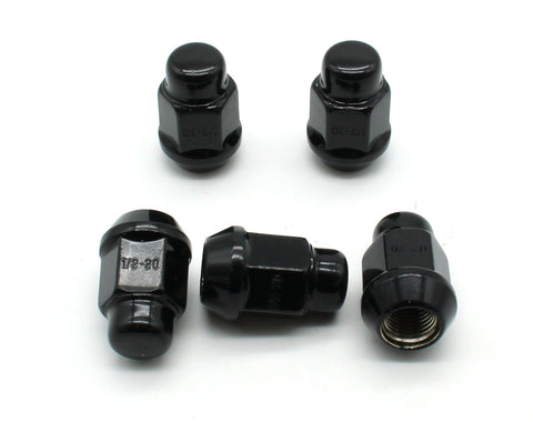 TMAX 20 pc Black Chrome 1/2 inch-20 Bulge Lug Nut Wheel Lock Screw