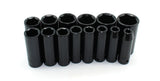 TMAX 14 pc Deep Impact Imperial Socket Bit Set 6-Point 3/8 to 1-1/4 Inch