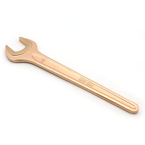 TEMO Non Sparking Beryllium Bronze Copper Open End Wrench Single Head of 24mm (15/16 Inch), Length 220mm (8-21/32 Inch)