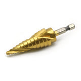 TEMO M35 Cobalt Spiral Flute Step Drill Unibit with Titanium Coating, 12 Sizes 3/16" - 7/8"
