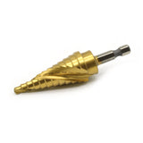 TEMO M35 Cobalt Spiral Flute Step Drill Unibit with Titanium Coating, 12 Sizes 3/16" - 7/8"