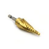 TEMO M35 Cobalt Spiral Flute Step Drill Unibit with Titanium Coating, 12 Sizes 3/16" - 7/8"