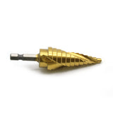 TEMO M35 Cobalt Spiral Flute Step Drill Titanium 12 Size 1/4" Hex Shnk