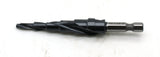 TEMO Black AITiN Coated M35 Cobalt Smooth Step Drill Spiral Flute, 6 Size from 3/16 Inch to 1/2 Inch, 1/4 Inch Hex Shank