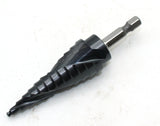 TEMO Black AITiN Coated M35 Cobalt Smooth Step Drill Spiral Flute Unibit, 12 Size 3/16" - 7/8"