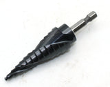 TEMO Black AITiN Coated M35 Cobalt Smooth Step Drill Spiral Flute Unibit, 12 Size 3/16" - 7/8"