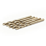 TEMO 5 pc 1/4 Inch M35 Cobalt Stepped Point Jobber Drill Bit, Easy Boost Twist Drill Bit Set