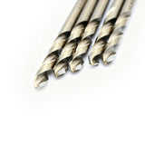 TEMO 5 pc 1/4 Inch M35 Cobalt Stepped Point Jobber Drill Bit, Easy Boost Twist Drill Bit Set