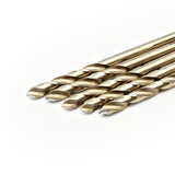 TEMO 5 pc 1/4 Inch M35 Cobalt Stepped Point Jobber Drill Bit, Easy Boost Twist Drill Bit Set