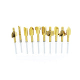 TMAX 10 pc High Speed Steel TITANIUM Coated ROUTER BITS Set fit DREMEL