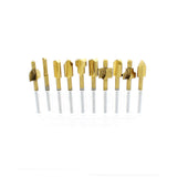 TMAX 10 pc High Speed Steel TITANIUM Coated ROUTER BITS Set fit DREMEL