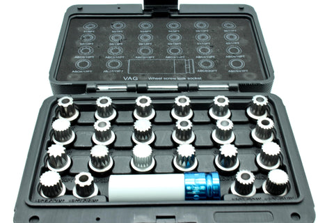 TMAX 23 pc Wheel Nut Screw Removal Key Socket Set For VW AUDI