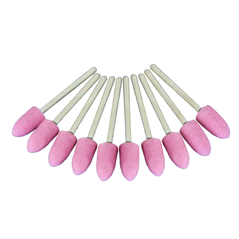 TMAX 10 pc 8mm Bullet Pink Mounted Stone Point Grinding fit Dremel