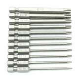 TMAX 11 pc Torx Set T6-T40 1/4 Inch Hex Shank 3 Inch Length