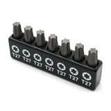 TMAX 7 pc 1" T27 Torx Screwdriver Insert Bit Set