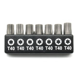 TMAX 7 pc 1" T40 Torx Screwdriver Insert Bit Set