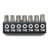 TMAX 7 pc 1" T40 Torx Screwdriver Insert Bit Set