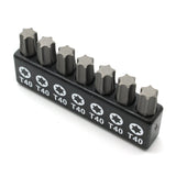 TMAX 7 pc 1" T40 Torx Screwdriver Insert Bit Set