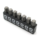 TMAX 7 pc 1" T40 Torx Screwdriver Insert Bit Set