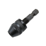 TMAX Black 1/4 Inch Hex Shank Keyless Chuck Adapter To Hold 1/64 Inch to 5/32 Inch (0.3mm to 4mm) Conventional or Microsize Drill Bit