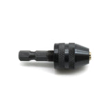 TMAX Black 1/4 Inch Hex Shank Keyless Chuck Adapter To Hold 1/64 Inch to 5/32 Inch (0.3mm to 4mm) Conventional or Microsize Drill Bit