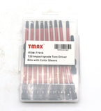 TMAX 20 pc T20 Torx Impact-Grade Torsion-Zone Driver Bits Color
