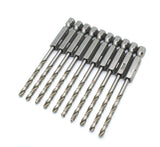 TMAX 10 pc 1/8" M35 Cobalt Jobber Drill Bits, 3-1/4" Total Length, 1-1/4" Working Length