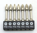 TMAX 7 pc PH2 Screwdriver Bit Set High Torque 2 Inches (50mm)