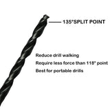 TMAX 6 pc 1/8-Inch×6-Inch Aircraft Extension Black Oxide Drill Bit