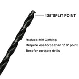 TMAX 6 pc 3/16-Inch×6-Inch Aircraft Extension Black Oxide Drill Bit