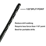TMAX 6 pc 5/32-Inch×6-Inch Aircraft Extension Black Oxide Drill Bit