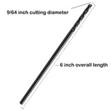 TMAX 6 pc 9/64-Inch×6-Inch Aircraft Extension Black Oxide Drill Bit