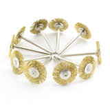 TMAX 100 pc Brass 3/4 Inch Flat Wire Brush Wheel with 1/8 Inch Shank