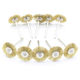 TMAX 100 pc Brass 3/4 Inch Flat Wire Brush Wheel with 1/8 Inch Shank