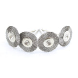 TMAX 100 pc Stainless Steel 3/4 Inch Flat Wire Brush Wheel with 1/8 Inch Shank