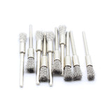 TMAX 100 pc Stainless Steel 1/4 Inch Pen Wire Brush Wheel with 1/8 Inch Shank