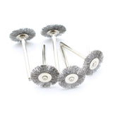 TMAX 100 pc Carbon Steel 3/4 Inch Flat Wire Brush Wheel with 1/8 Inch Shank