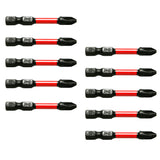 TMAX 25 pc PH2 Impact Torsion Driver Bits 2 Inch with 1/4 Inch Hex Shank