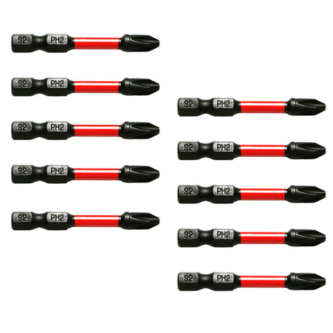 TMAX 25 pc PH2 Impact Torsion Driver Bits 2 Inch with 1/4 Inch Hex Shank