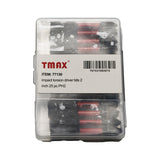 TMAX 25 pc PH2 2" Long Impact Torsion Screwdriver Insert Bits with 1/4" Hex Shank