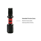 TMAX 50 pc T25 Torx 1" Long Impact Torsion Screwdriver Insert Bits with 1/4" Hex Shank