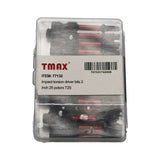 TMAX 25 pc T25 Torx 2" Long Impact Torsion Screwdriver Insert Bits with 1/4" Hex Shank