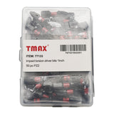 TMAX 50 pc PZ2 Pozi 1" Long Impact Torsion Screwdriver Insert Bits with 1/4" Hex Shank