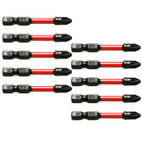 TMAX 25 pc PZ2 Pozi Impact Torsion Driver Bits 2 Inch with 1/4 Inch Hex Shank