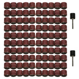 TMAX 100 pc 3/8 Inch Sand Drum Grit 80 Coarse with 2 pc 1/8 Inch Mandrel for Dremel Rotary Tools